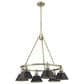 Golden Lighting Orwell 6-Light Chandelier with Matte Black Shade in Aged Brass, , large