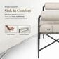 Furniture of America Lalia Hammered Metal Upholstered Bench in Gun Metal, , large