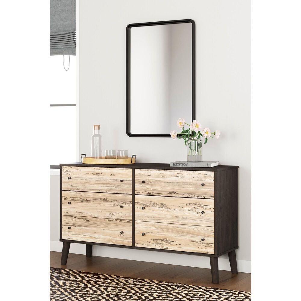 Ashley Piperton 6-Drawer Dresser in Brown and Dark Charcoal, , large