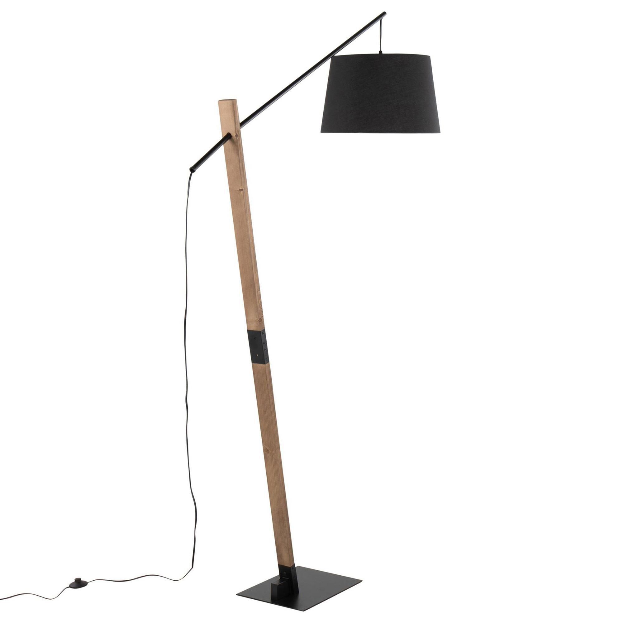 Grandview Gallery Archer Floor Lamp in Black and Walnut NFM