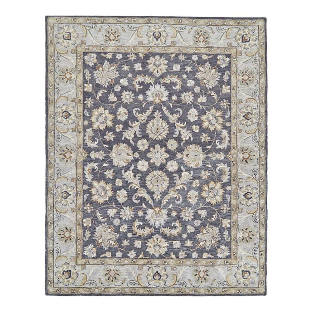 Feizy Rugs Eaton 8397F 8' Round Charcoal Area Rug, , large