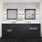 Lexora Home Dukes 84" Double Bathroom Vanity in Espresso with 2 cm White Cultured Marble Top and Rectangular Sinks, , large