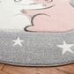 Safavieh Carousel Animals 5"3" Round Grey and Ivory Kids  Area Rug, , large