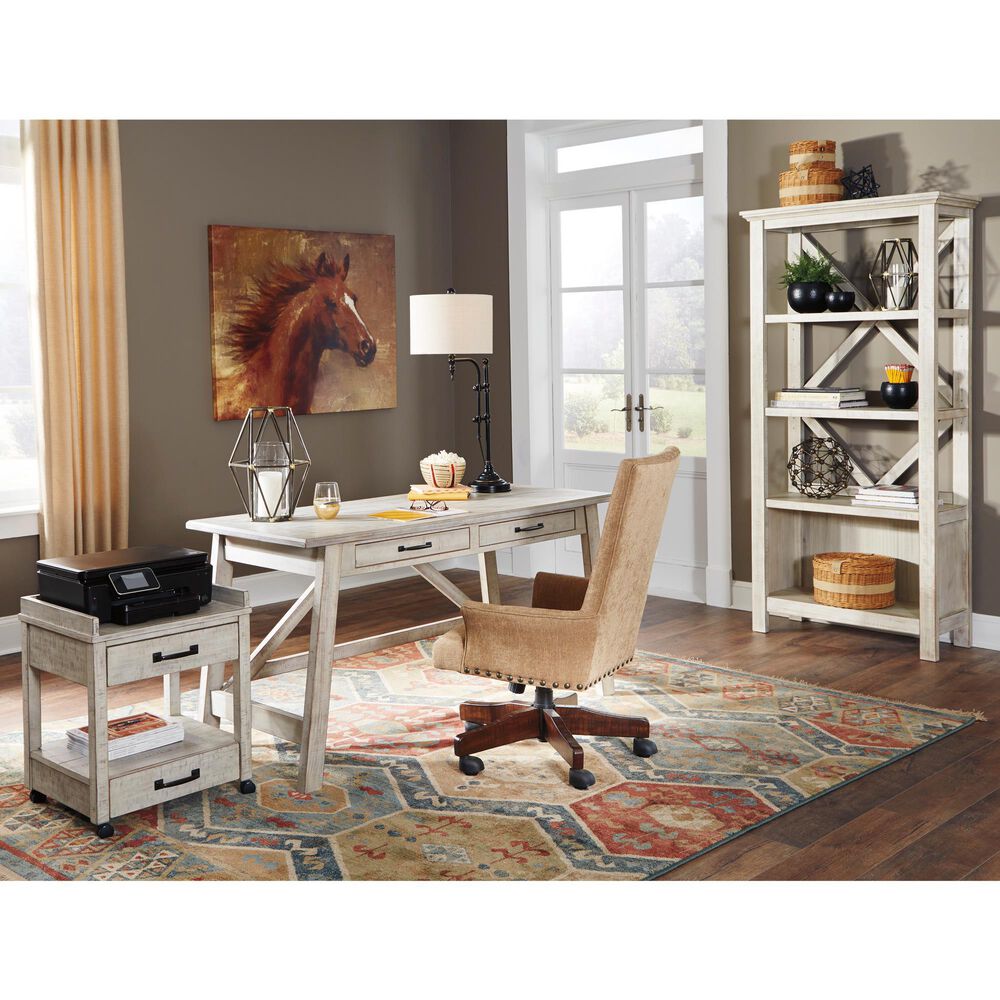Ashley Carynhurst 3-Piece Office Desk Set in Whitewash, , large