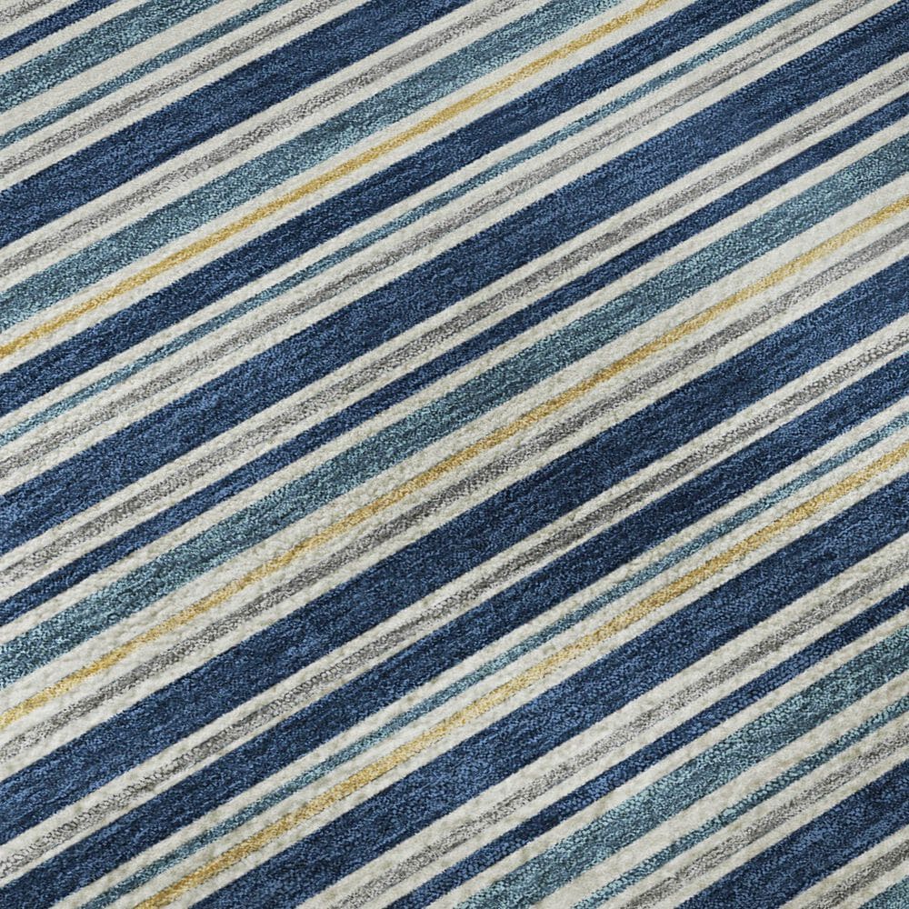 Dalyn Rug Company Soft Essentials Striped Navy 5' x 7'6" Indoor/Outdoor Area Rug, , large