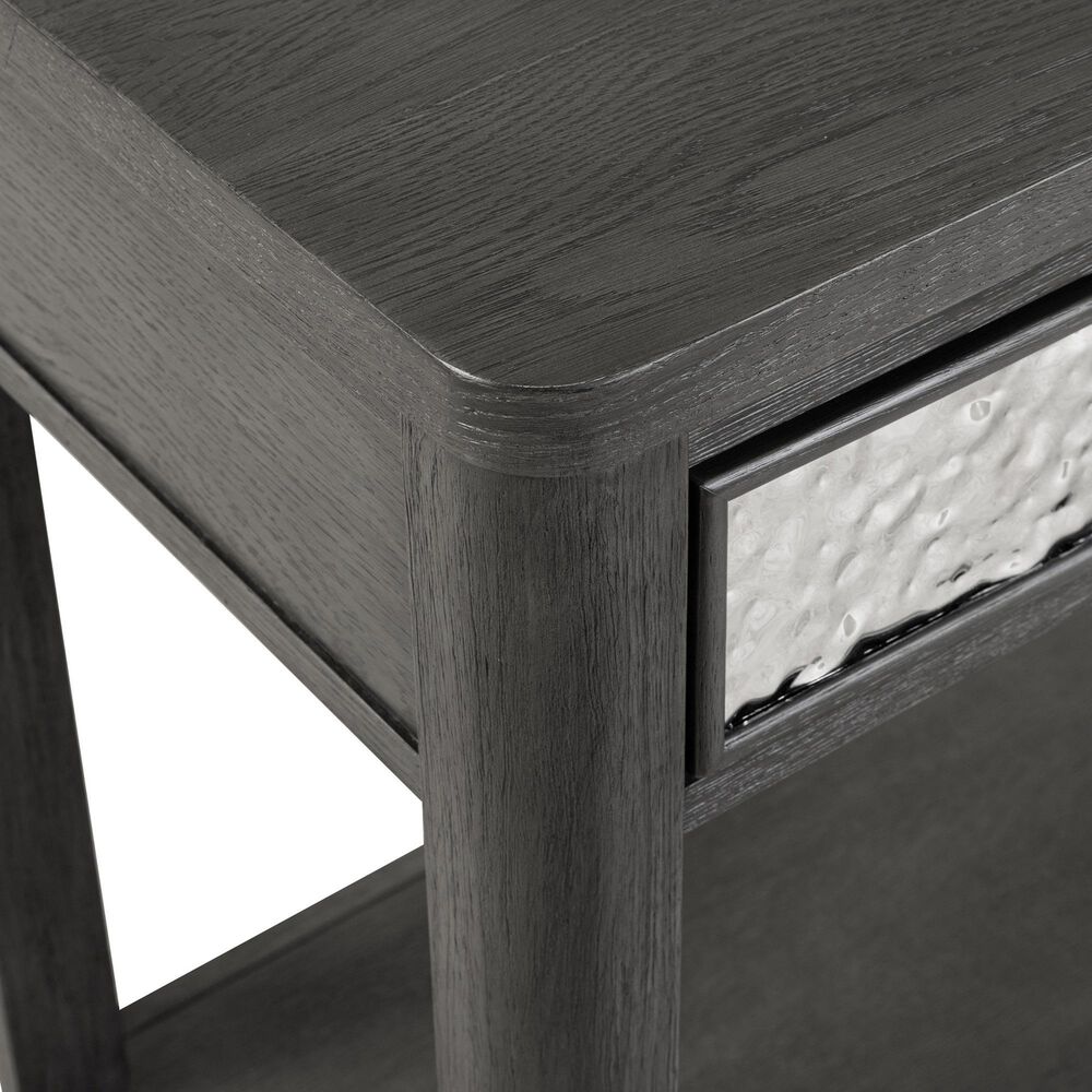 Furniture of America Piez Sofa Table in Ash Gray and Stainless Steel, , large