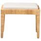 Baxton Studio Sofia Ottoman with Natural Brown Rattan in White, , large