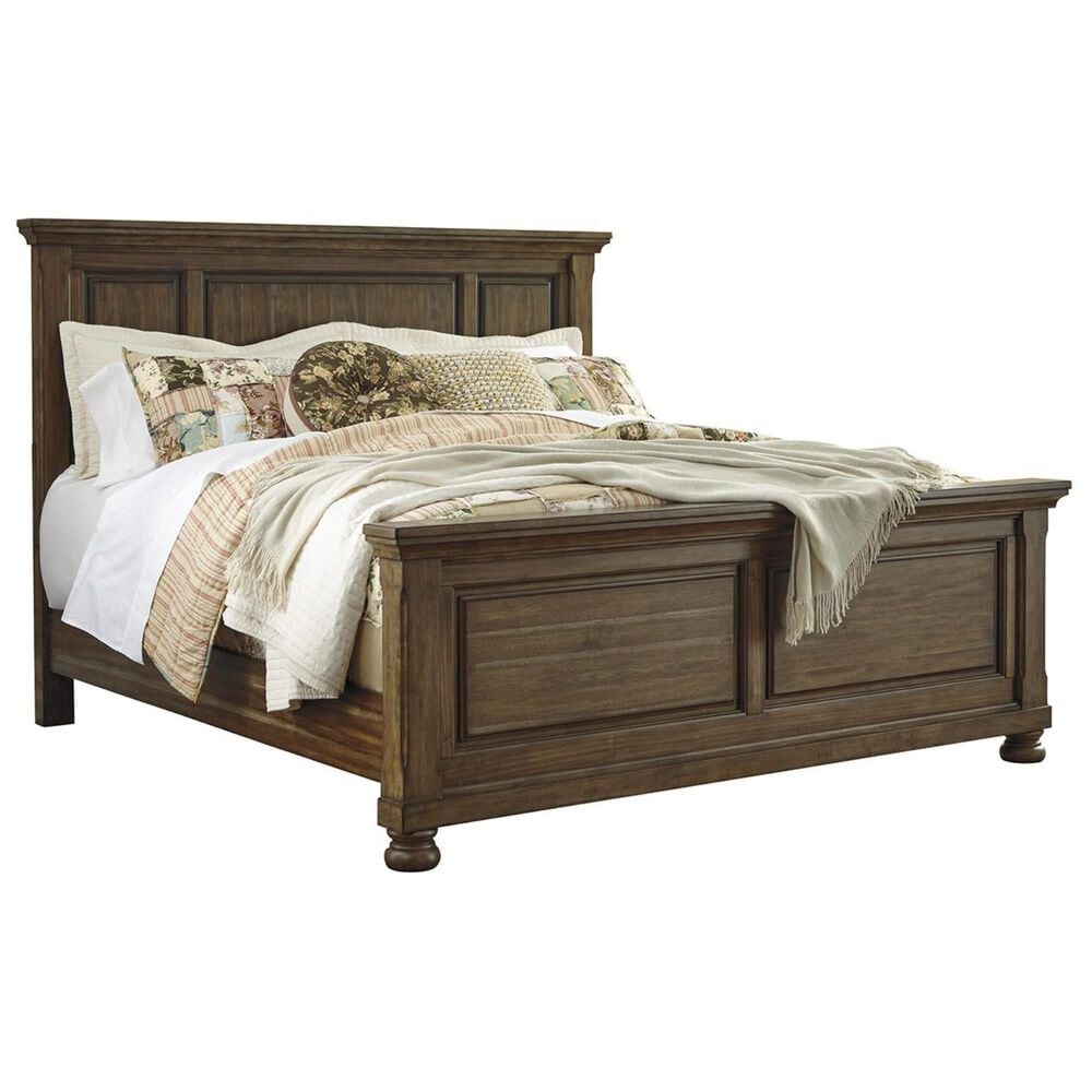 Signature Design by Ashley Flynnter King Panel Bed in Medium Brown Finish, , large