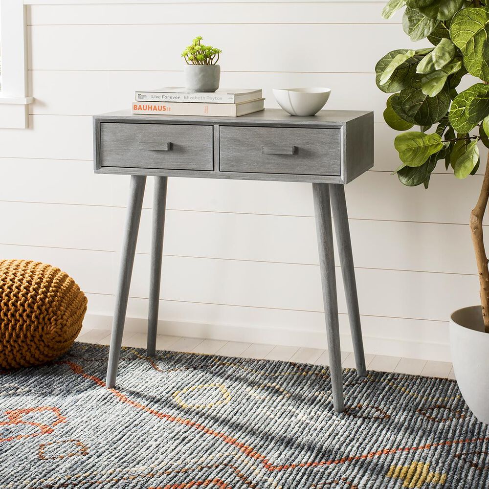Safavieh Dean 2-Drawer Console Table in Slate Grey, , large