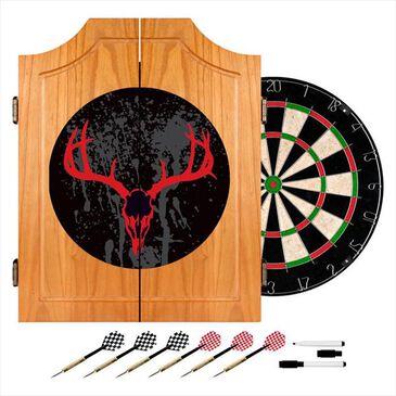 Timberlake Deer Skull Dart Cabinet Set in Light Wood, , large