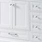 Lexora Home Dukes 84" Double Bathroom Vanity in White with 2 cm White Quartz Top and Rectangular Sinks, , large