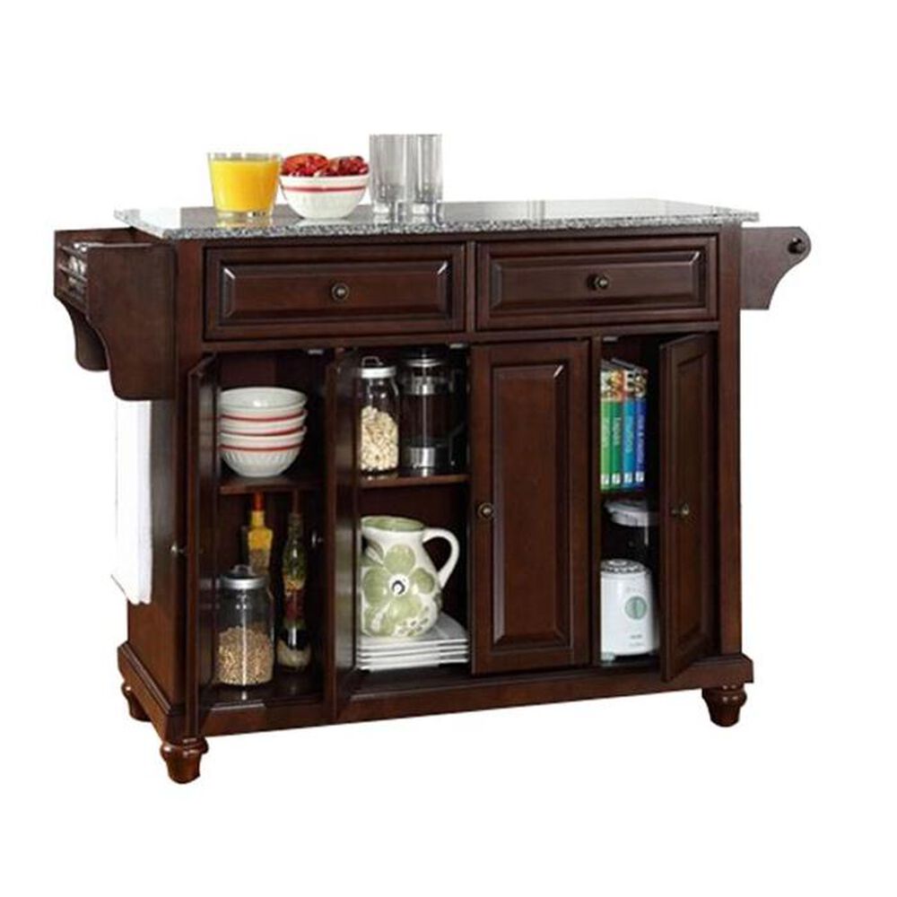 Crosley Furniture Cambridge Solid Granite Top Kitchen Island in Vintage