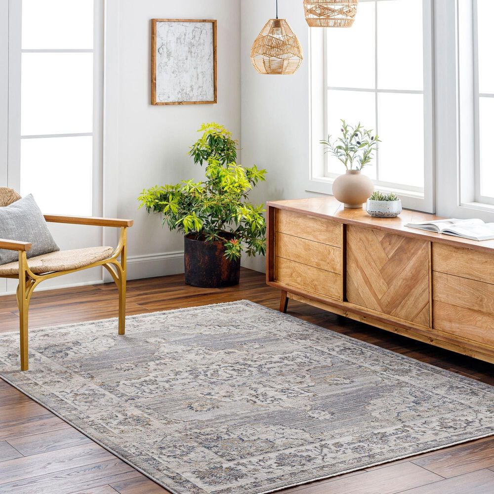 Surya Aida 2&#39;7&quot; x 4&#39;11&quot; Beige, Medium Gray, Tan, Gray, Charcoal and Deep Teal Area Rug, , large