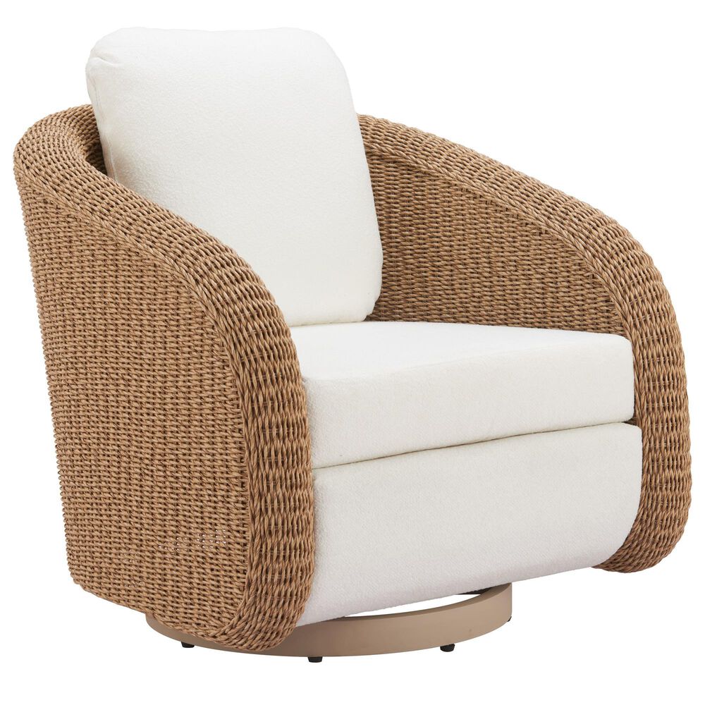 Zuo Modern Solara Outdoor Swivel Chair in Ivory, , large