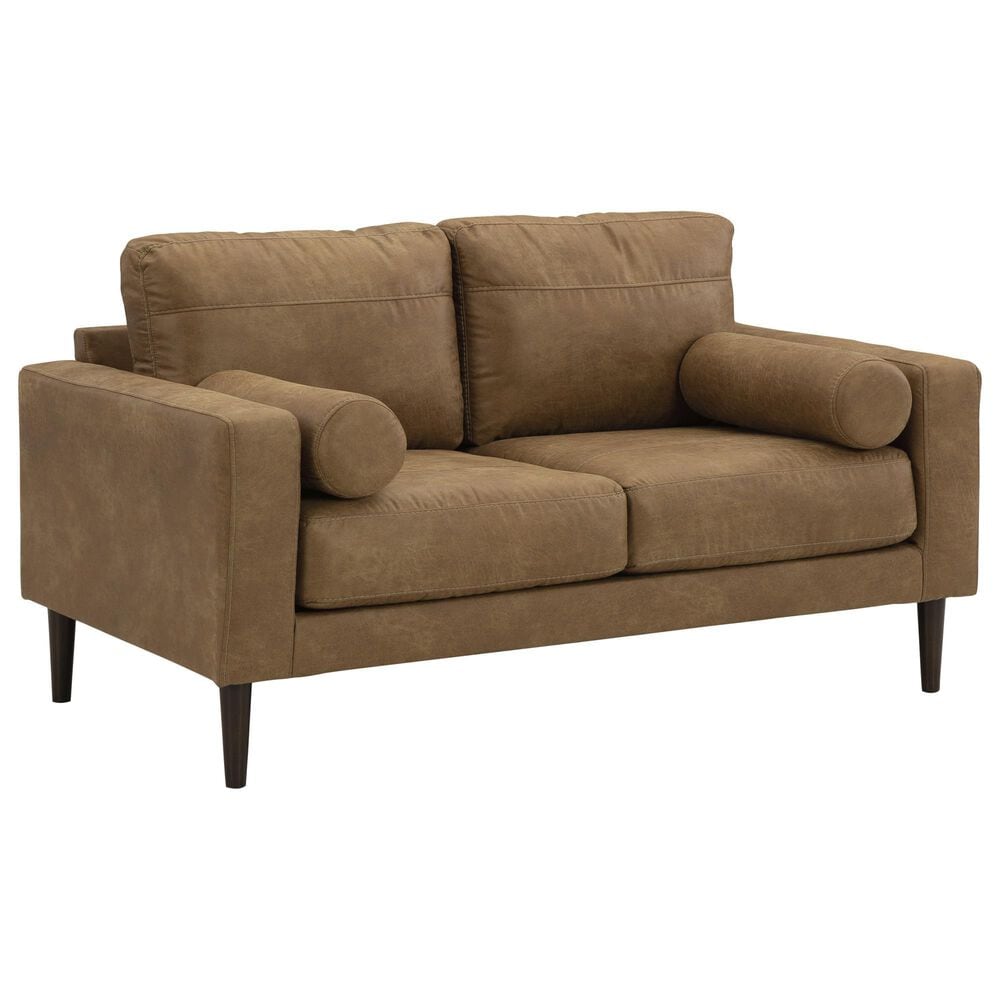 Ashley Telora Stationary Loveseat in Caramel, , large