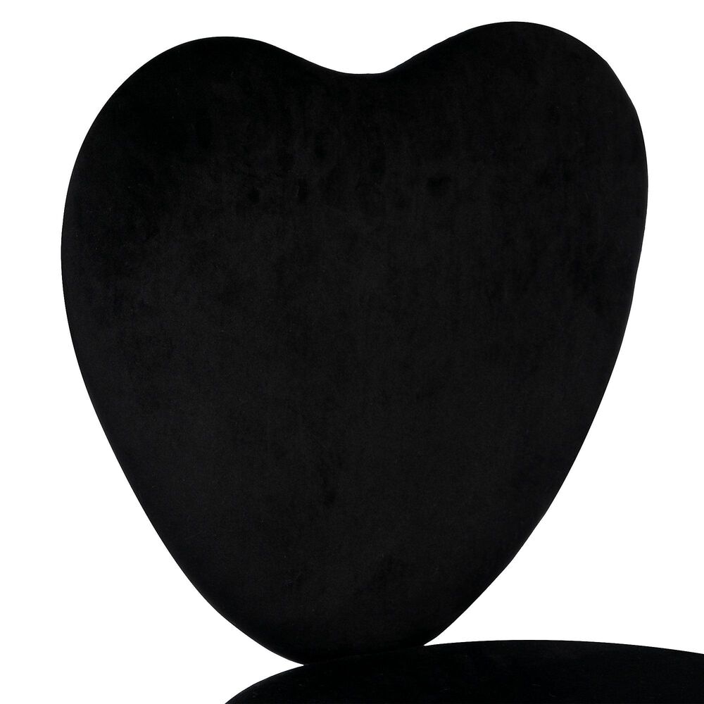 Impressions Vanity Heart Swivel Vanity Chair with Black Cushion in Matte Silver, , large