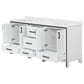 Lexora Home Ziva 72" Double Bathroom Vanity in White with 2 cm White Quartz Top and Rectangular Sinks, , large