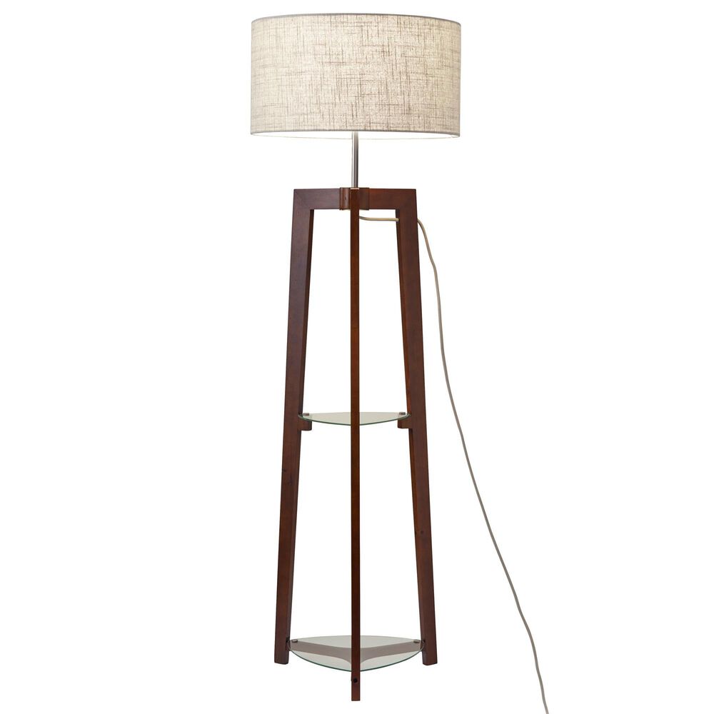 Adesso Henderson Floor Lamp in Walnut Ash Wood, , large