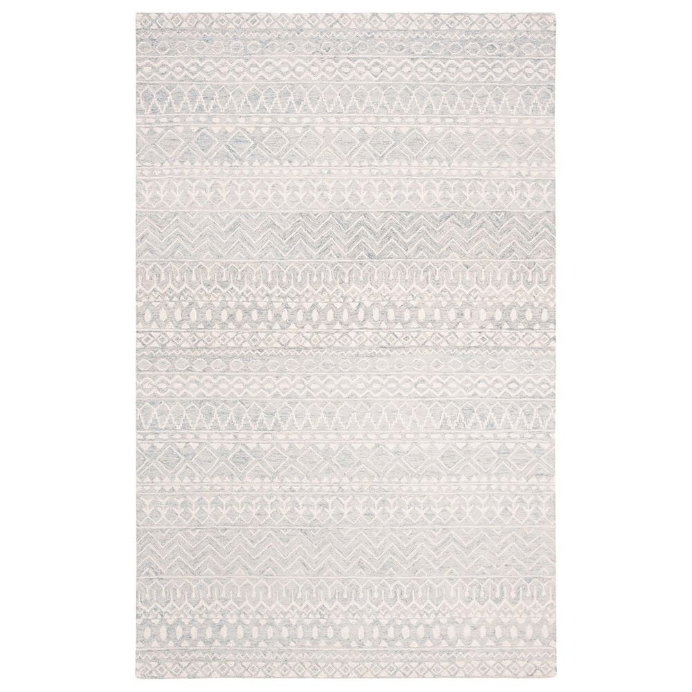 Safavieh Micro-Loop 4" x 6" Aqua and Ivory Area Rug, , large