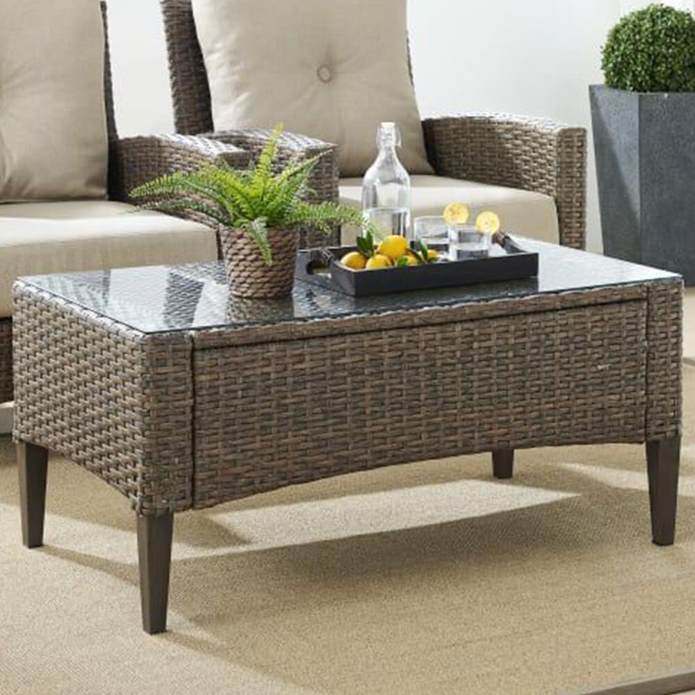 Crosley Furniture Rockport Patio Coffee Table in Oatmeal