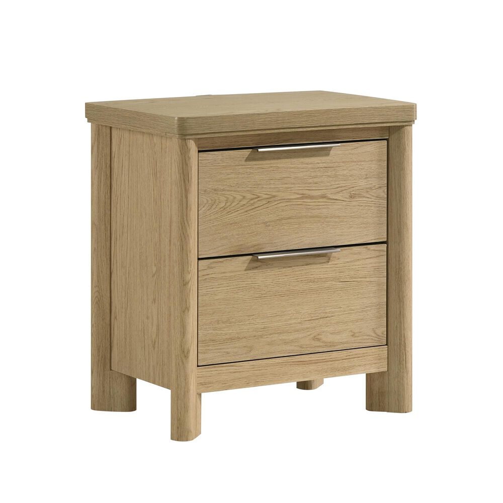 Mayberry Hill Grapevine Queen Panel Bed with Two Nightstands in Natural, , large