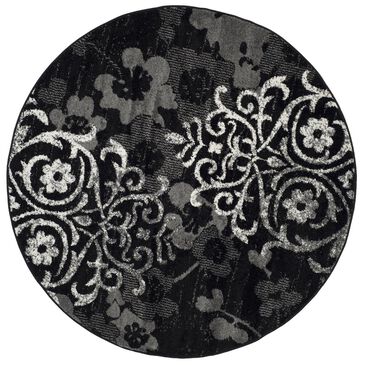 Safavieh Adirondack ADR114A-4R 4" x 4"  Black/Silver Round Rug, , large