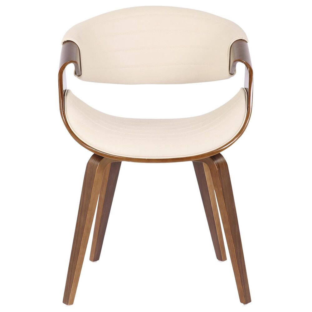 Lumisource Symphony Arm Chair with Cream Cushion in Walnut, , large