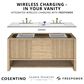 James Martin Emmeline 48" Single Bathroom Vanity in Pebble Oak with 3 cm Parisien Bleu Quartz Top, Rectangle Sink and FreePower Wireless Charger, , large