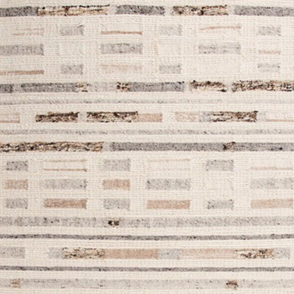 RIZZY Nova 5&#39; x 7&#39;6&quot; Geometric Silver and Ivory Area Rug, , large