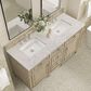 James Martin Vanities Lorelai 60" Double Vanity in Whitewashed Oak with 3 cm Eternal Jasmine Pearl Quartz Top, , large