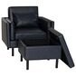 Linon Home Decor Wallis Accent Chair with Ottoman in Navy, , large