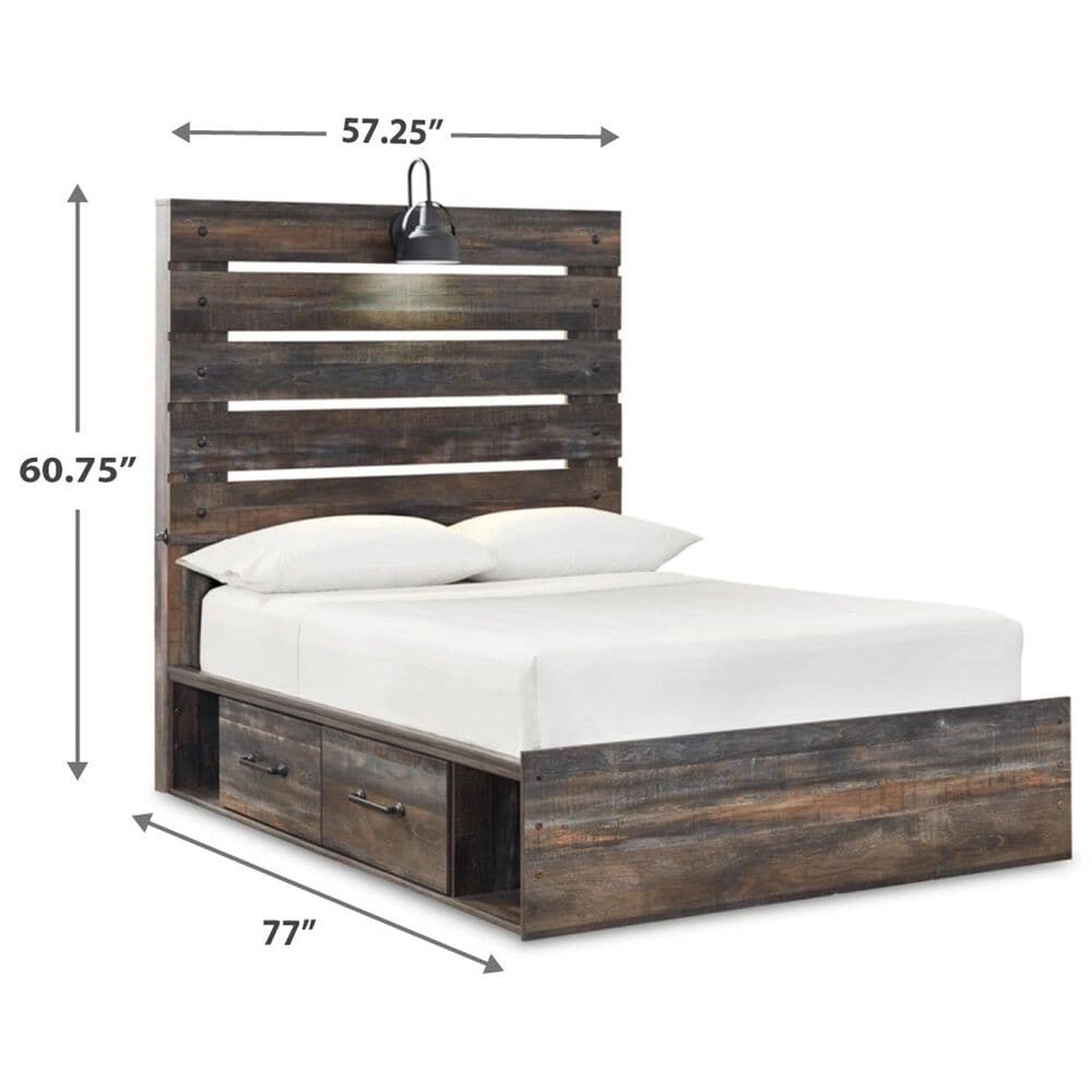 Ashley Drystan Full Storage Bed in Rustic Brown, , large