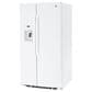 GE Appliances 25.3 Cu. Ft. Side by Side Refrigerator with External Dispenser in White, , large