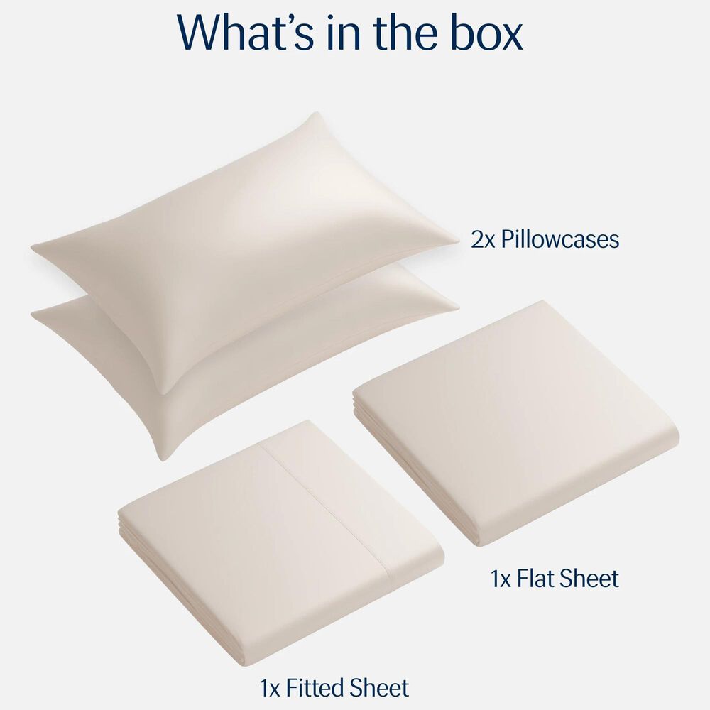 Rest Evercool 4-Piece Full Sheet Set in Snow Ivory, , large