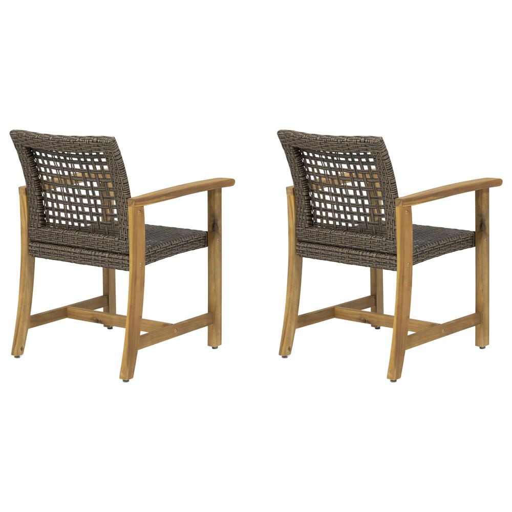 Hearth and Haven Hampton Outdoor Dining Chair in Brown (Set of 2), , large