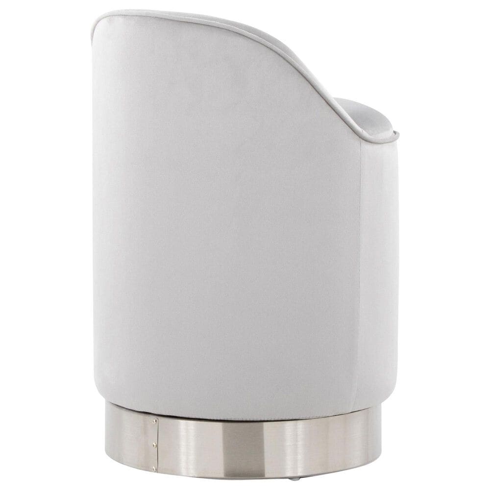 Lumisource Marla Vanity Stool with Silver Upholstered in Chrome, , large