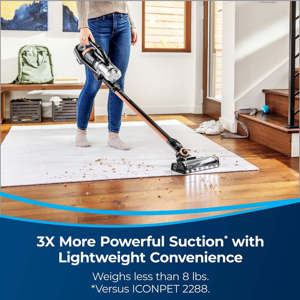 Bissell Iconpet Turbo Cordless Stick Vacuum in Black and Copper, , large