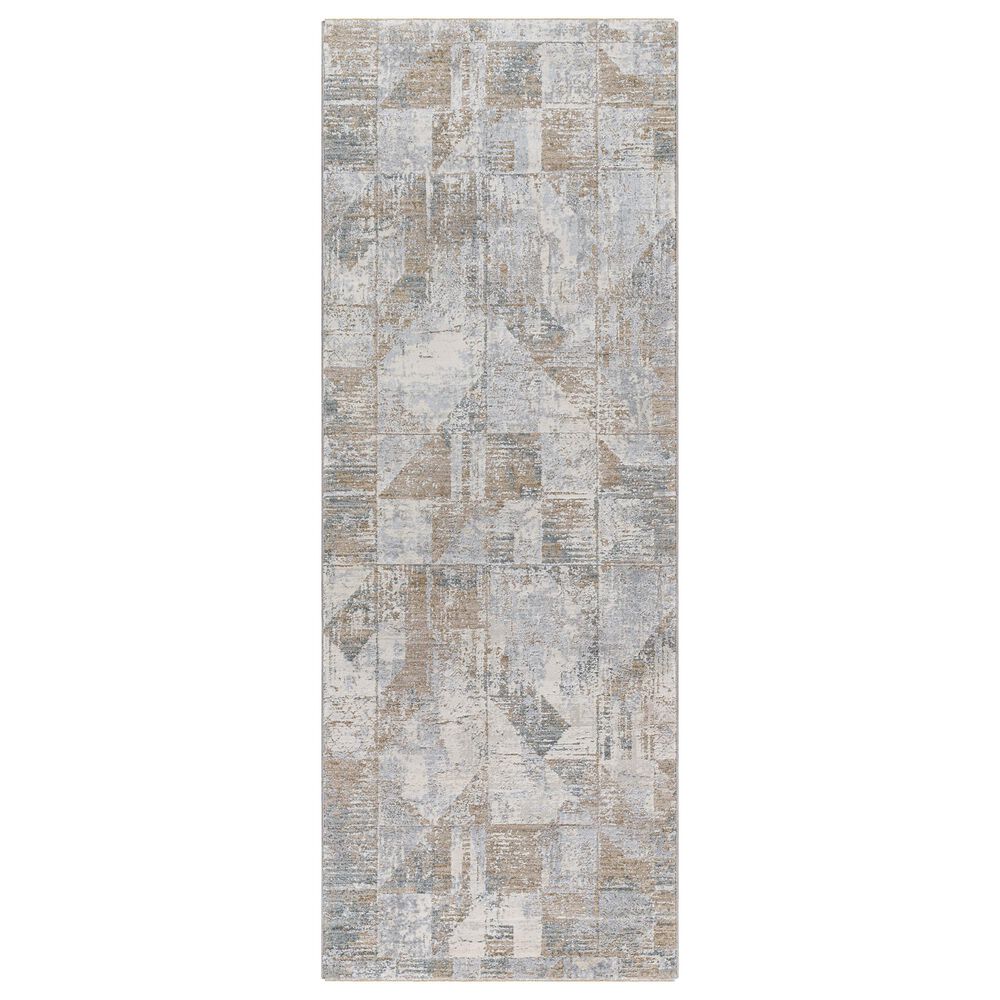 Surya Brunswick 2"7" x 7"3" Cream, Light Slate, Blue, Olive, Seafoam and Taupe Runner, , large
