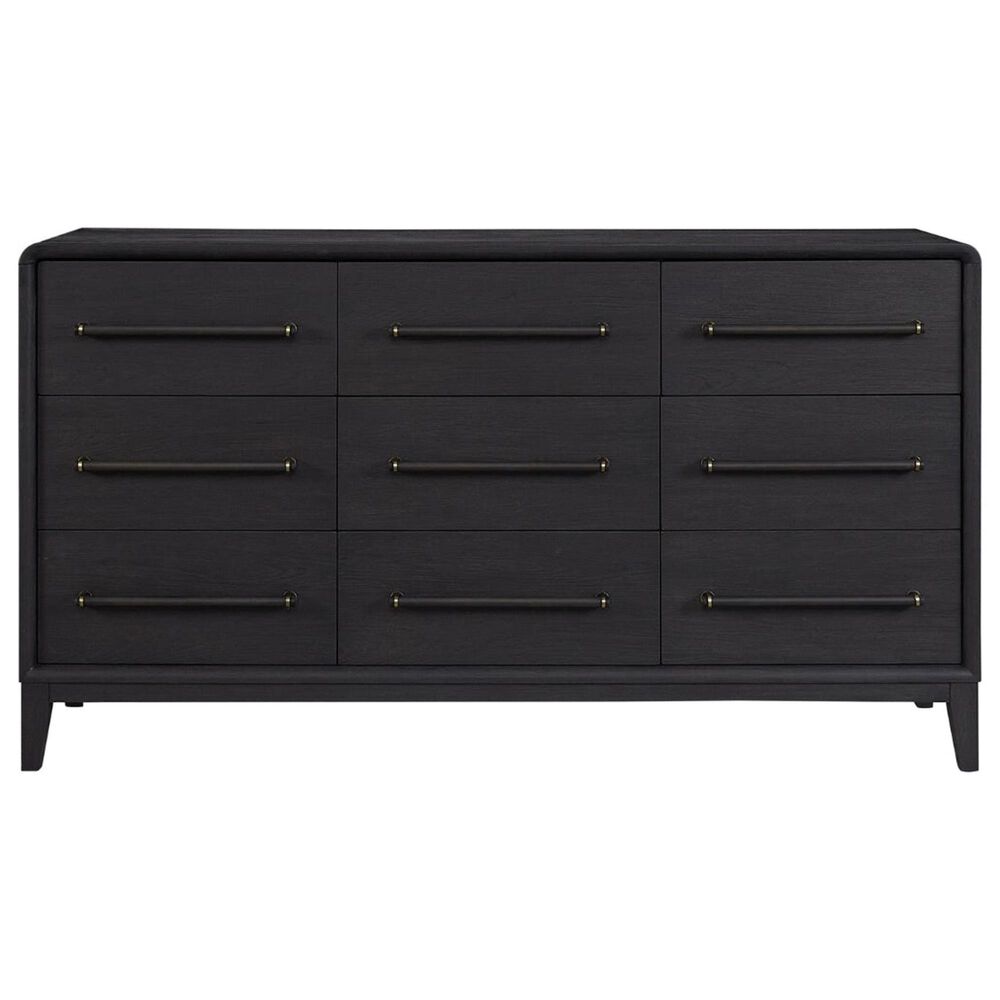 Sterling Timber Elure Queen Waterfall Panel Bed with Dresser and Nightstand in Peppercorn, , large