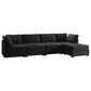 HOMLUX 5-Piece Mod Sectional with Ottoman in Black, , large