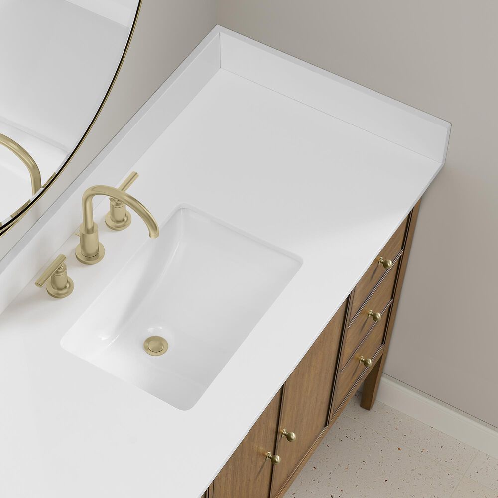 37B Heston 48" Single Bathroom Vanity in Kona with White Composite Stone Top and Backsplash, , large