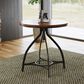 Linon Home Decor Hawkford Adjustable Round Bar Table in Brown and Gunmetal - Table Only, , large