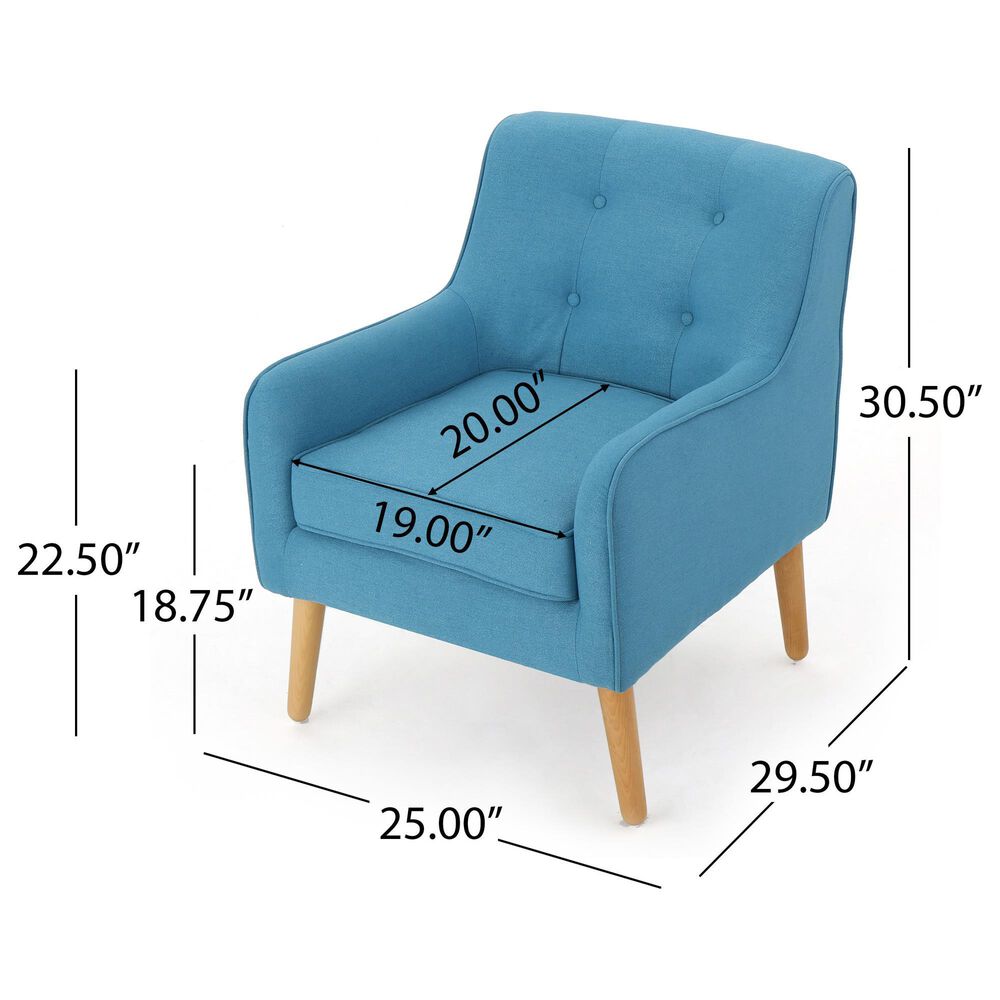 Noble House Felicity Arm Chair in Teal &#40;Set of 2&#41;, , large