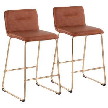 Lumisource Casper Counter Stool in Camel/Gold (Set of 2), , large