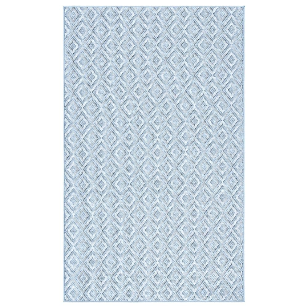 Safavieh Bermuda Geometric 4" x 6" Light Blue and Cream Indoor/Outdoor Area Performance Rug, , large