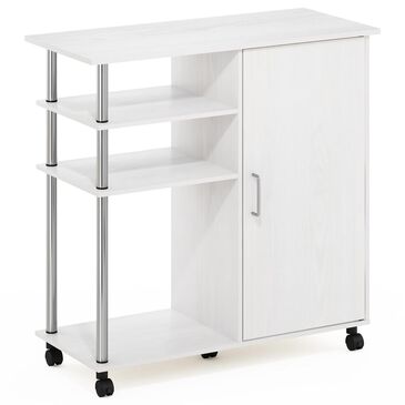 HOMLUX Helena 4-Tier Utility Kitchen Island and Storage Cart in White Oak and Chrome, , large