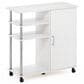 HOMLUX Helena 4-Tier Utility Kitchen Island and Storage Cart in White Oak and Chrome, , large