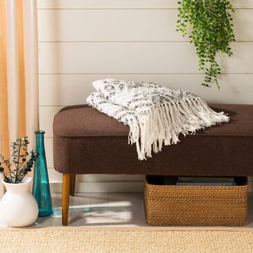 Safavieh Santi Fringe Queen Throw in Grey/White, , large