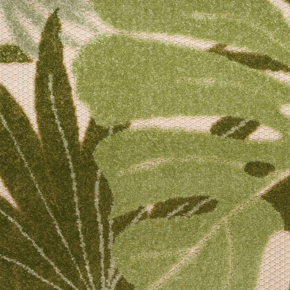 Nourison Aloha ALH41 2' x 6' Ivory and Green Indoor/Outdoor Runner, , large