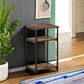 HOMLUX 3-Tier End Table with Open Shelf Storage Display in Amber Pine, , large